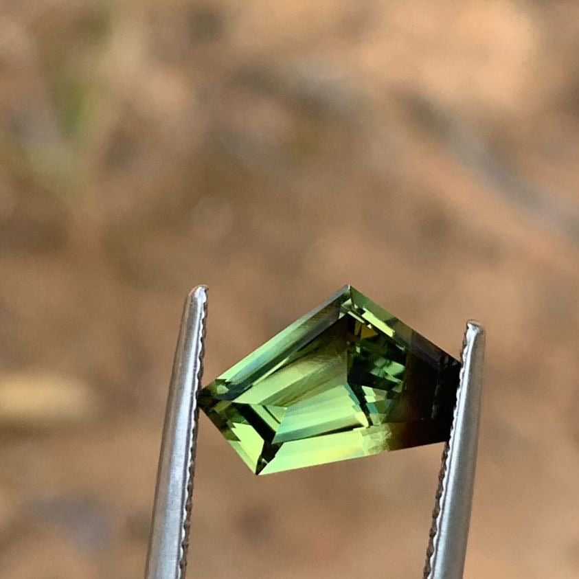 2.475ct Freeform Parti Green/Yellow Sapphire - Australian Unheated