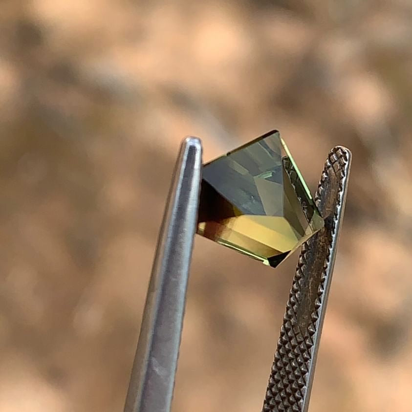 2.475ct Freeform Parti Green/Yellow Sapphire - Australian Unheated