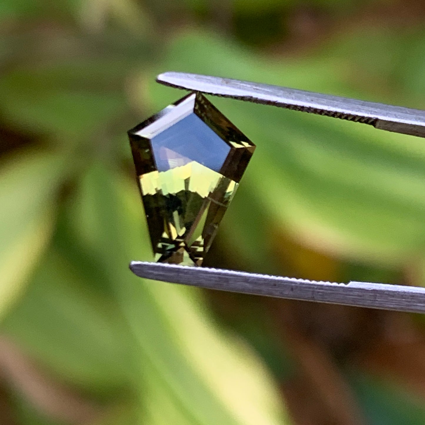 3.0ct Yellow/Green Coffin Cut Australian Sapphire -  Unheated