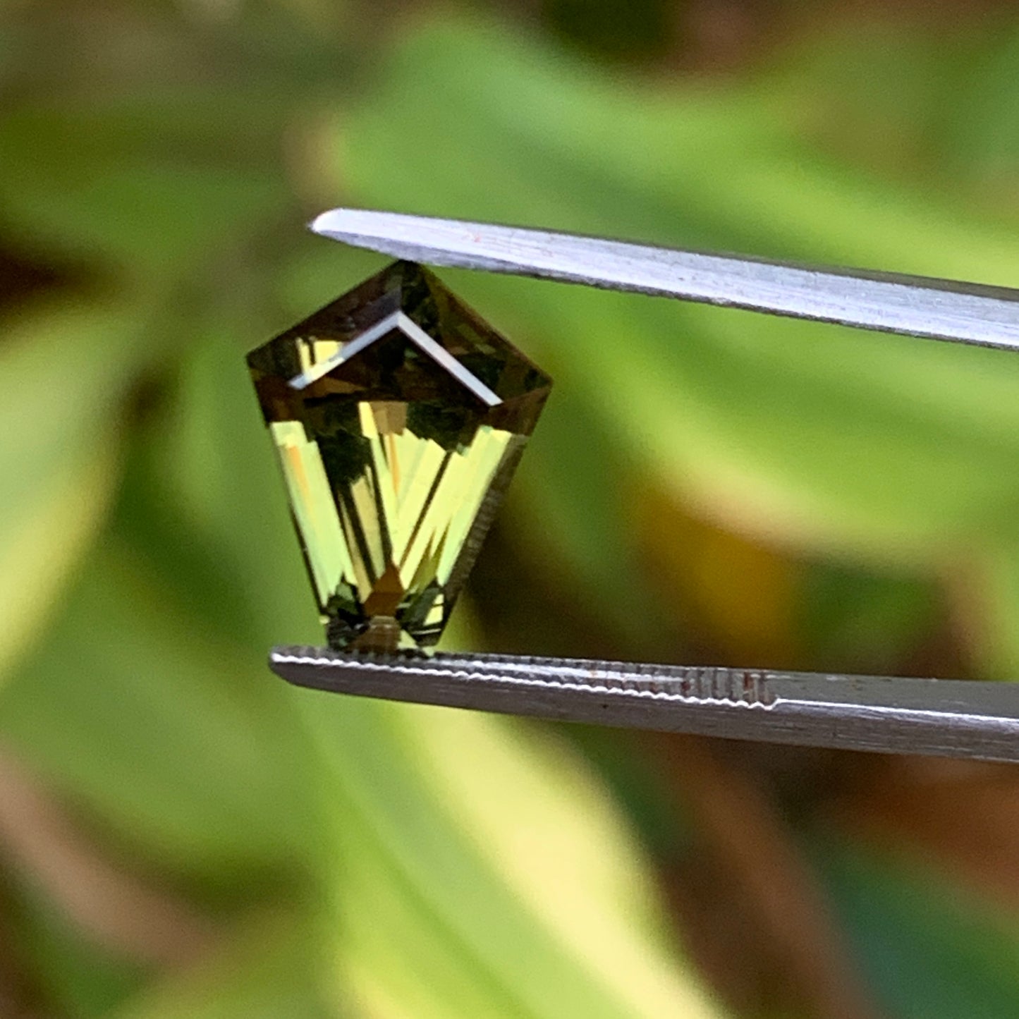 3.0ct Yellow/Green Coffin Cut Australian Sapphire -  Unheated