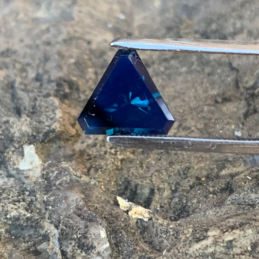 1.45ct Silk Blue Triangular Australian Sapphire - Unheated