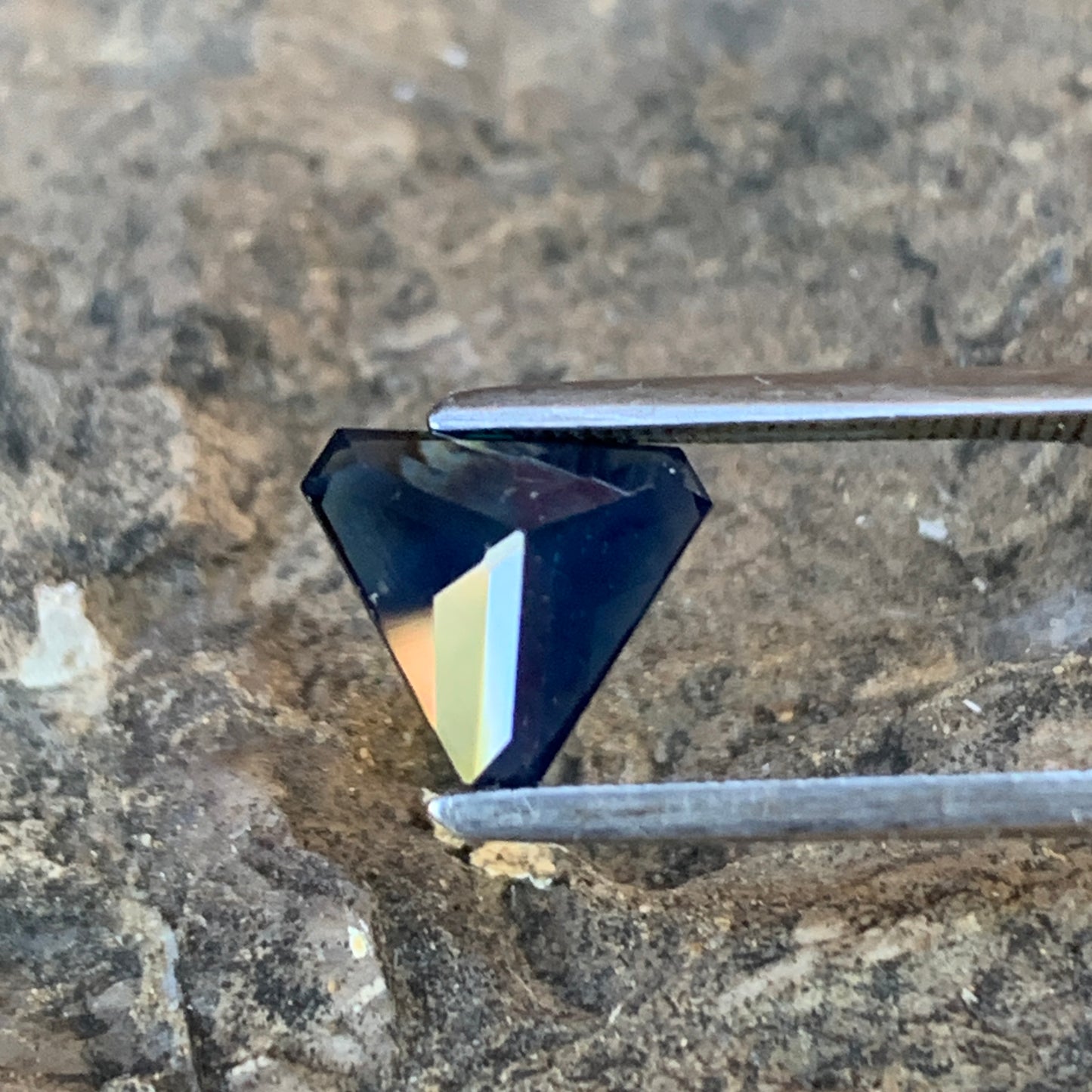 1.45ct Silk Blue Triangular Australian Sapphire - Unheated